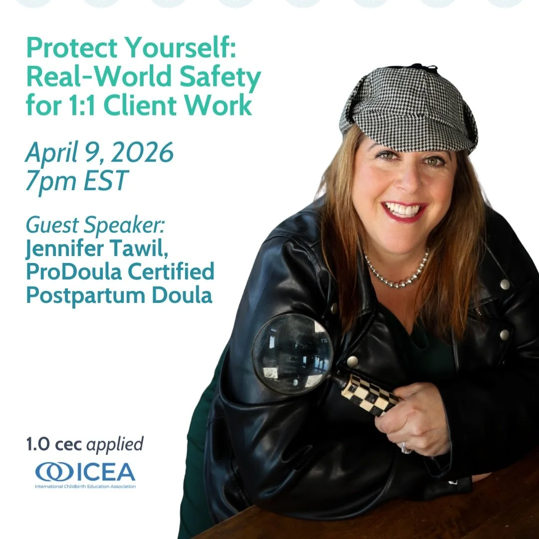 Registration in the links for next Boost Your Knowledge session with Jen Tawil, the private eye doula! 

Jen Tawil is a former investigator turned postpartum doula who brings a protector&rsquo;s mindset into her work with families. She supports postp