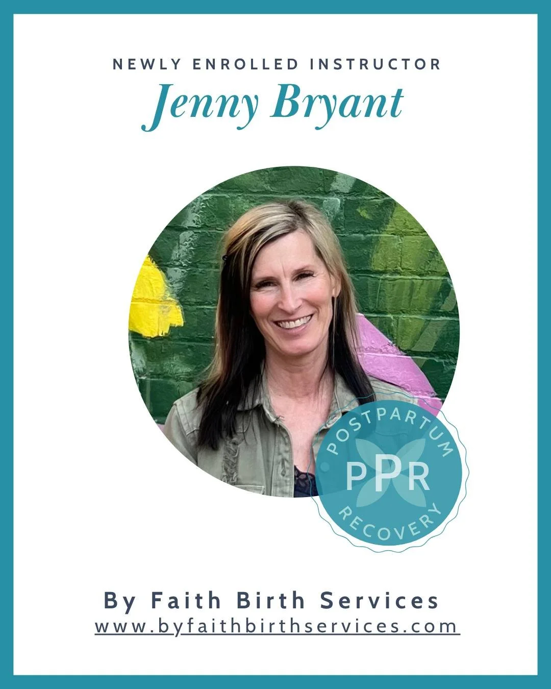 Welcome to Jenny Bryant@byfaithbirthservices, our newest enrolled student working on her Postpartum Recovery&reg; Instructor training. Jenny lives in Genesee County, Michigan. She is a wife, mother to four, and a doula who believes in serving women w