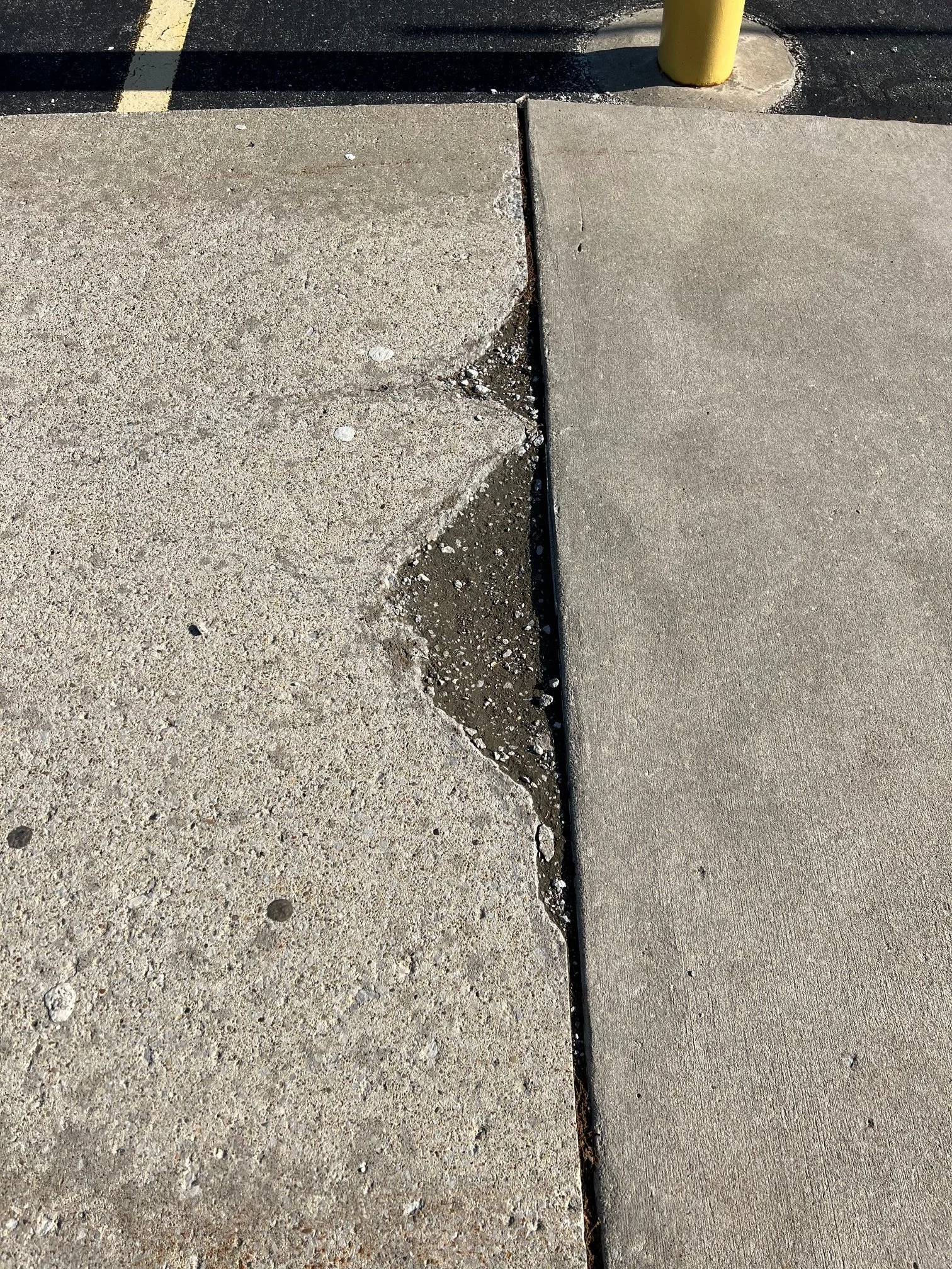 Concrete patch for area where deterioration has occurred