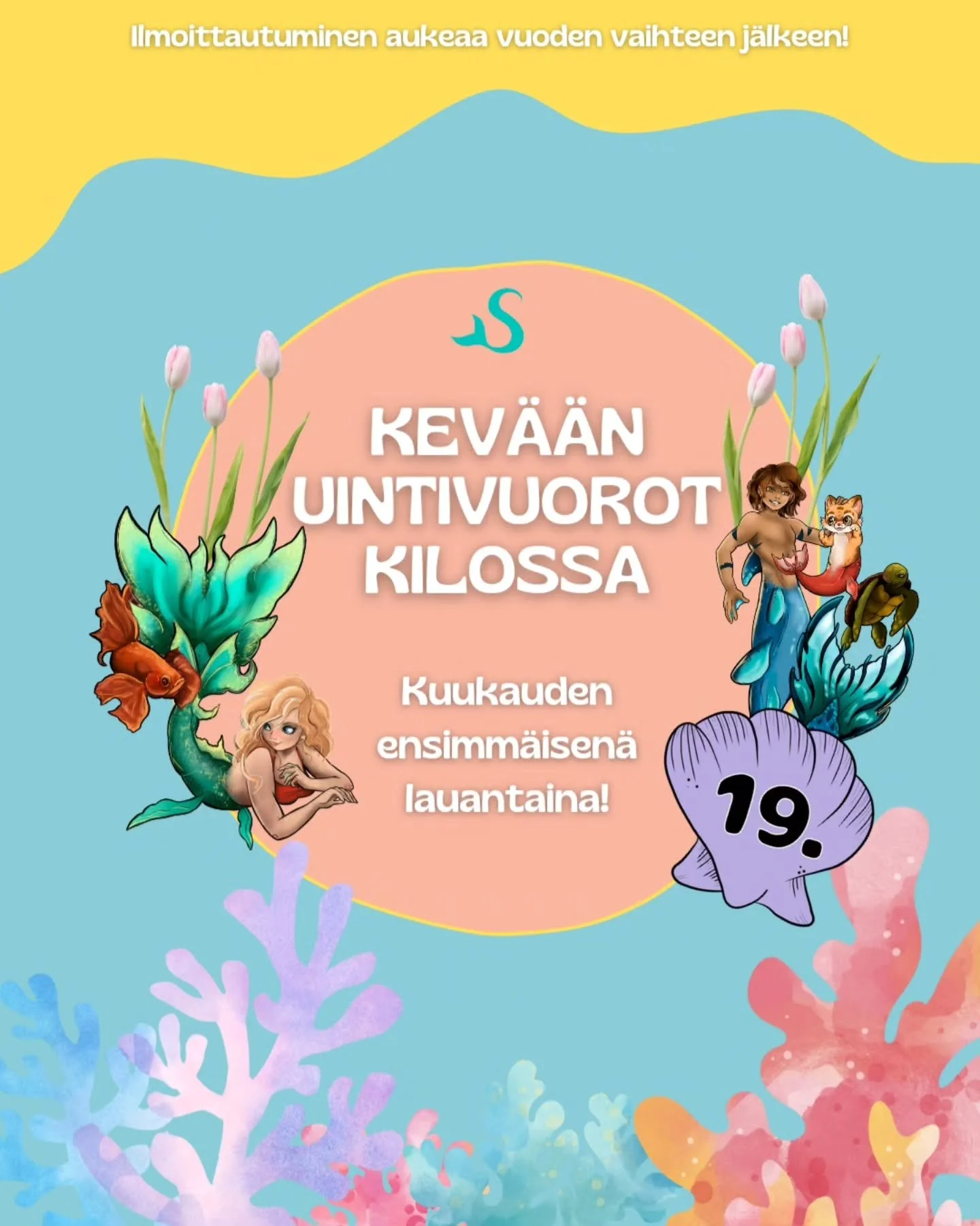 LUUKKU 19 - Yhdistyksen uintivuorot jatkuvat Kilon uimahallissa my&ouml;s kev&auml;&auml;ll&auml;.

Laita p&auml;iv&auml;m&auml;&auml;r&auml;t ensivuoden kalenteriin jo nyt, niin et varmasti missaa uintivuoroja 🌊

07.02.2026 klo 14:30-16:00

07.03.2