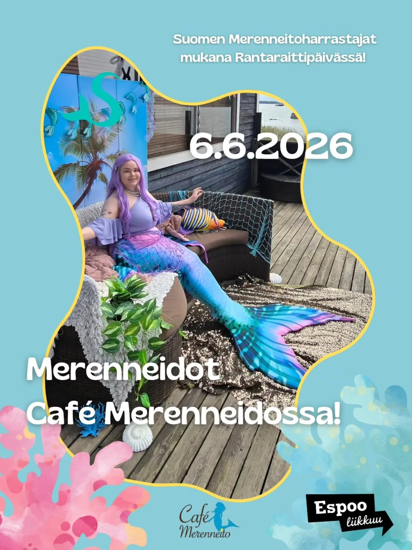 Kaksi viikkoa Rantaraittip&auml;iv&auml;&auml;n!

Suomen Merenneitoharrastajat ryn l&ouml;yd&auml;t Rantaraittip&auml;iv&auml;n&auml; @cafemerenneito terassilta. Voit tulla ottamaan merenneitojen kanssa yhteiskuvan tai juttelemaan lajista harrastukse