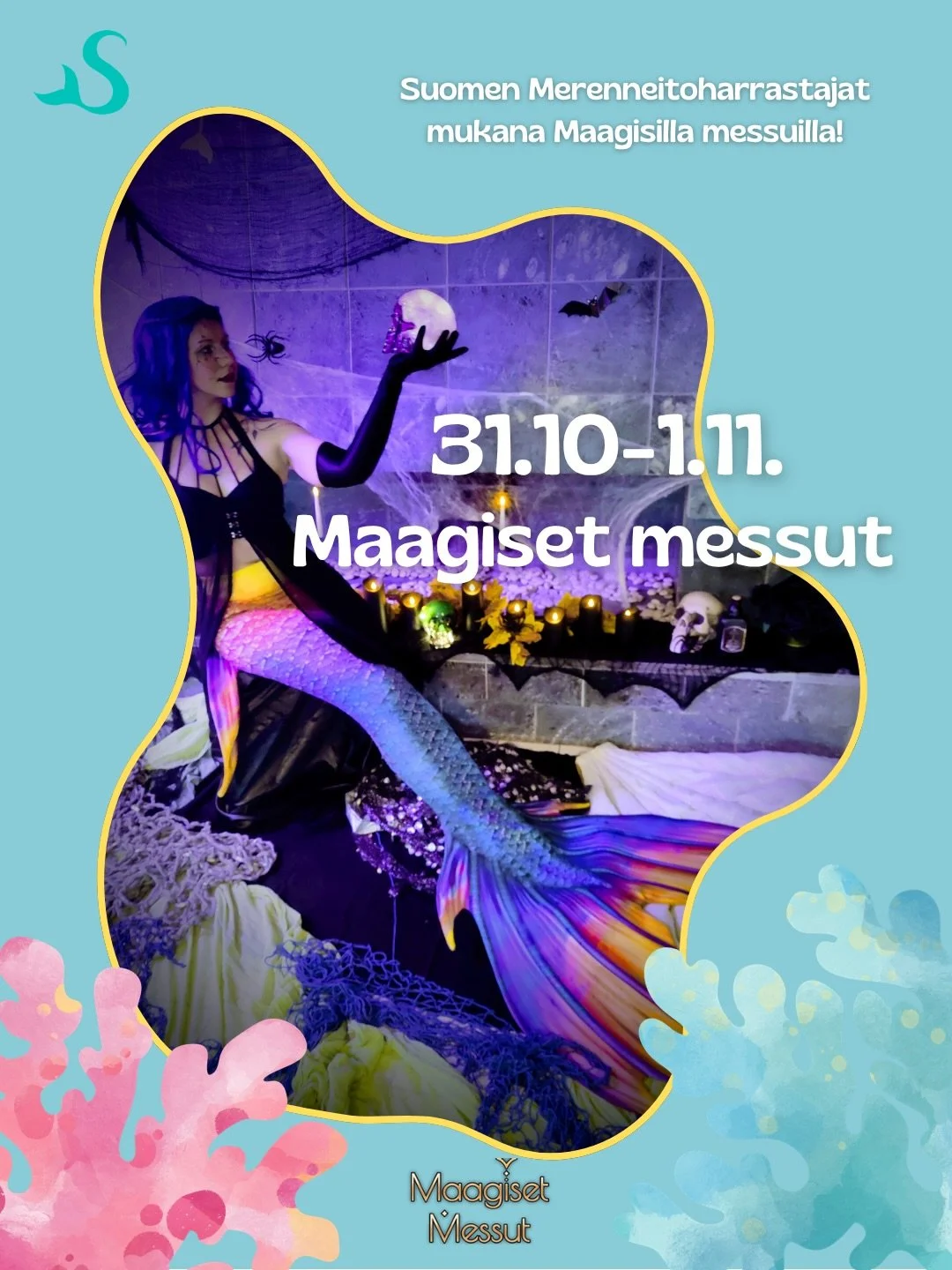 Alle 2 viikkoa vuoden kohokohtaan eli @maagisetmessut tapahtumaan! 🔮

Suomen Merenneitoharrastajat ry toimii t&auml;n&auml; vuonna @maagisetmessut yhteisty&ouml;kumppanina 💖 
Tule nauttimaan maagisesta maailmasta, joka on t&auml;ynn&auml; fantasiaa