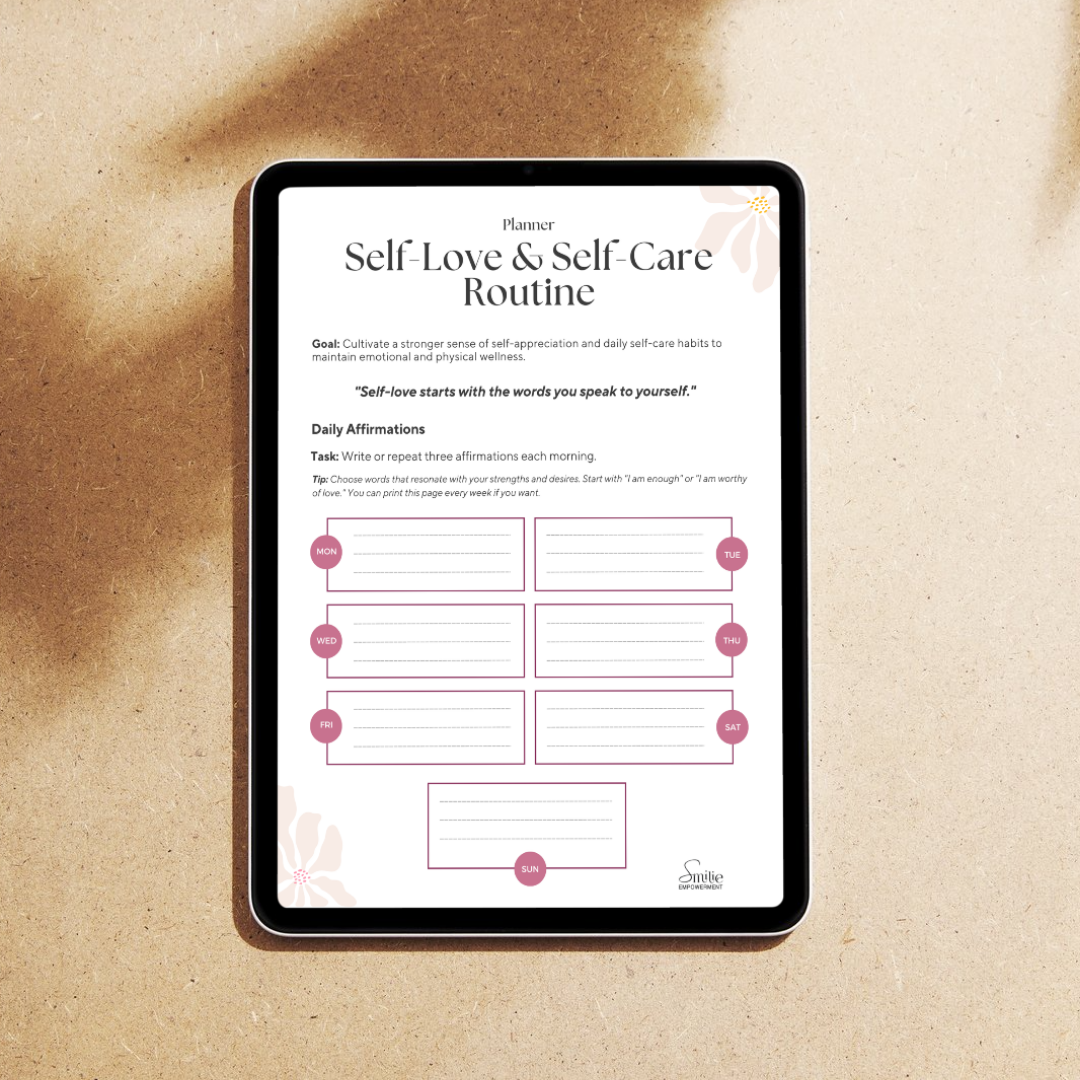 Digital and Fillable Self-Love & Self-Care Routine Planner