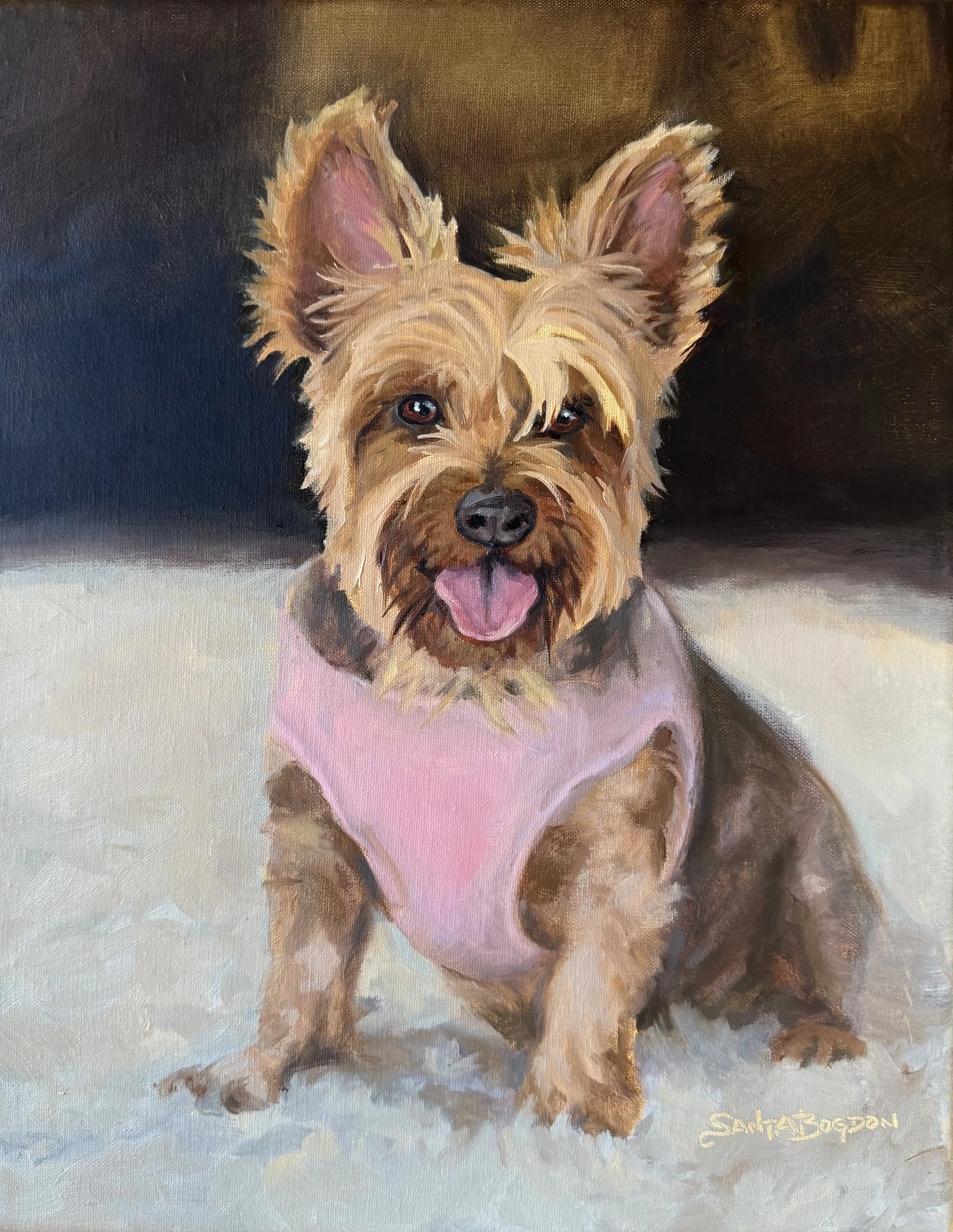 Lola in Pink, 11" x 14" Oil on linen