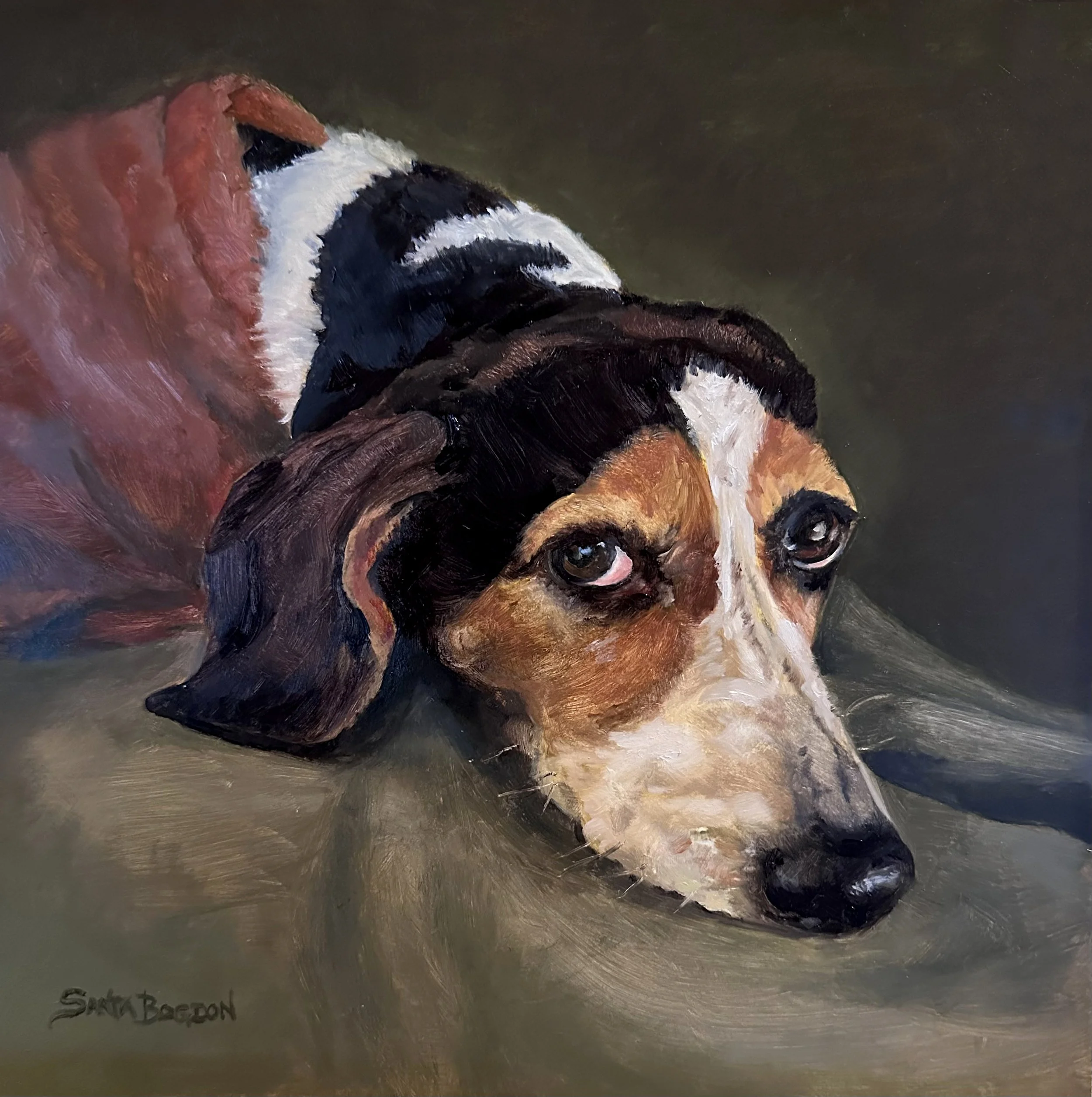 "Those Eyes"  12" X 12" Oil on wood