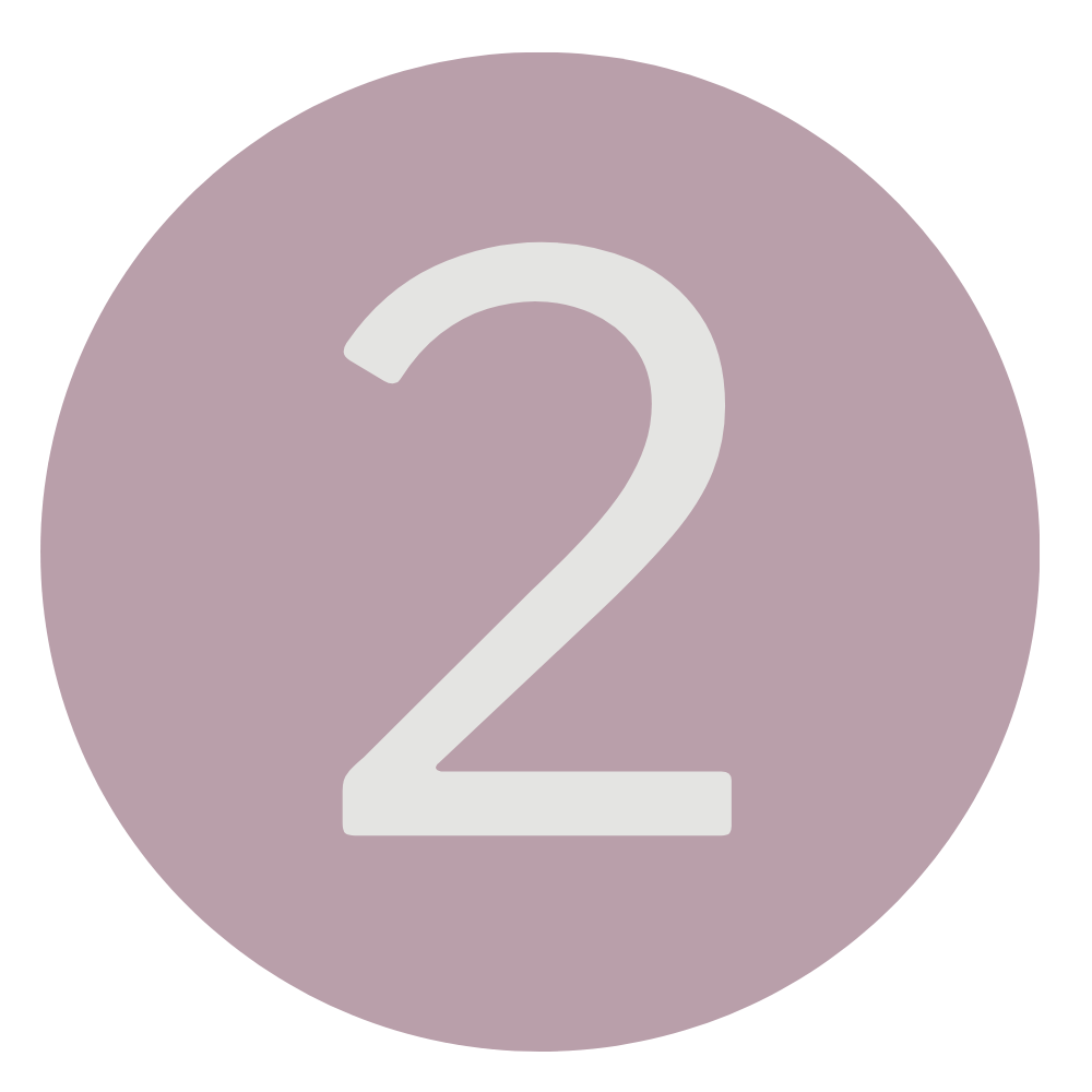 Gray circle with a large white number 2 in the center.