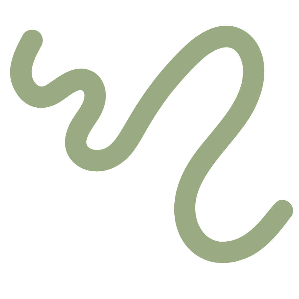 A stylized, light green snake with a curved, flowing shape.