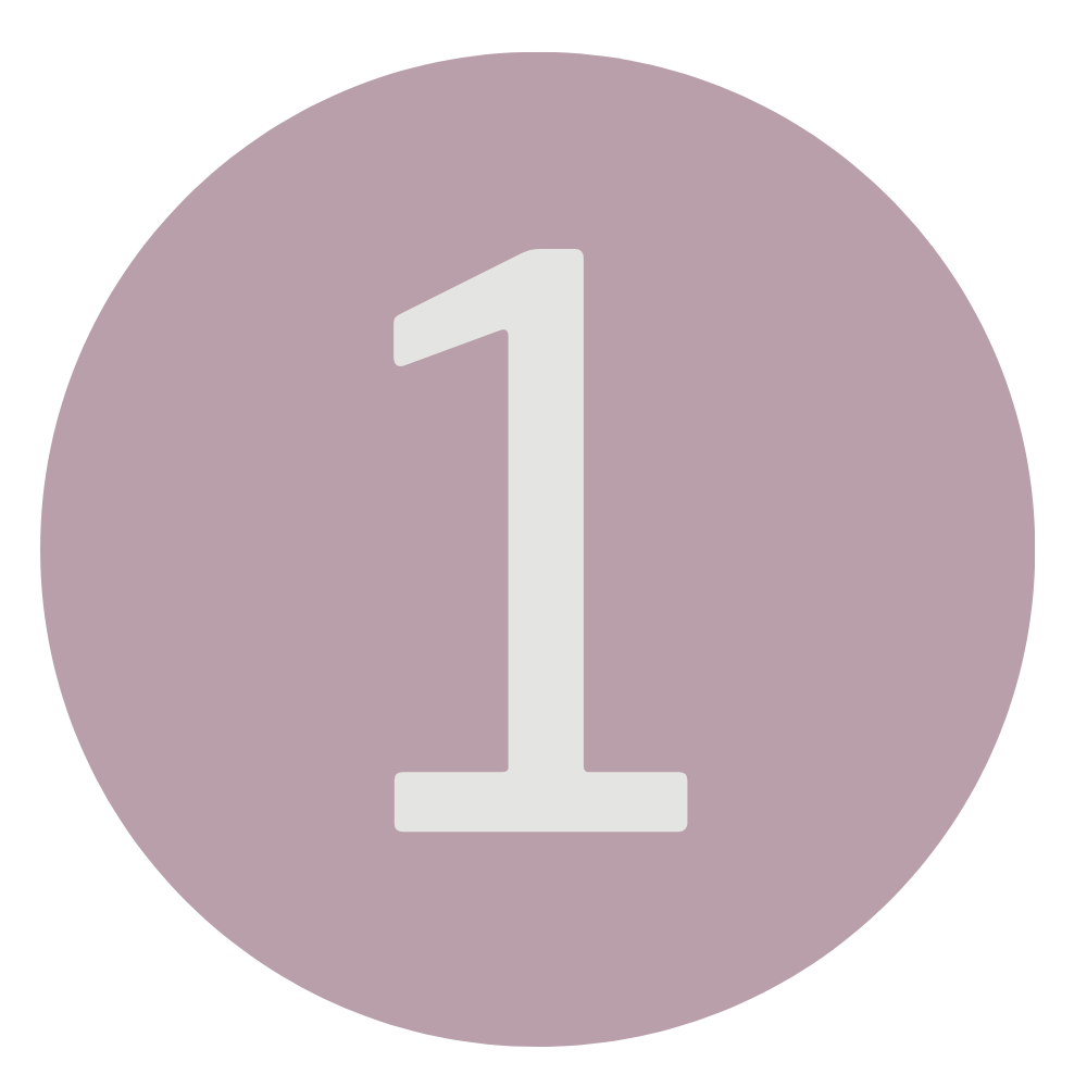 Number one inside a purple circle