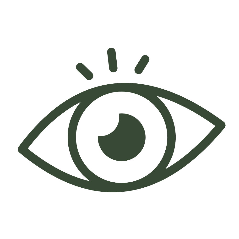 A stylized illustration of an eye with a droplet in the center, indicating focus on eye health or vision