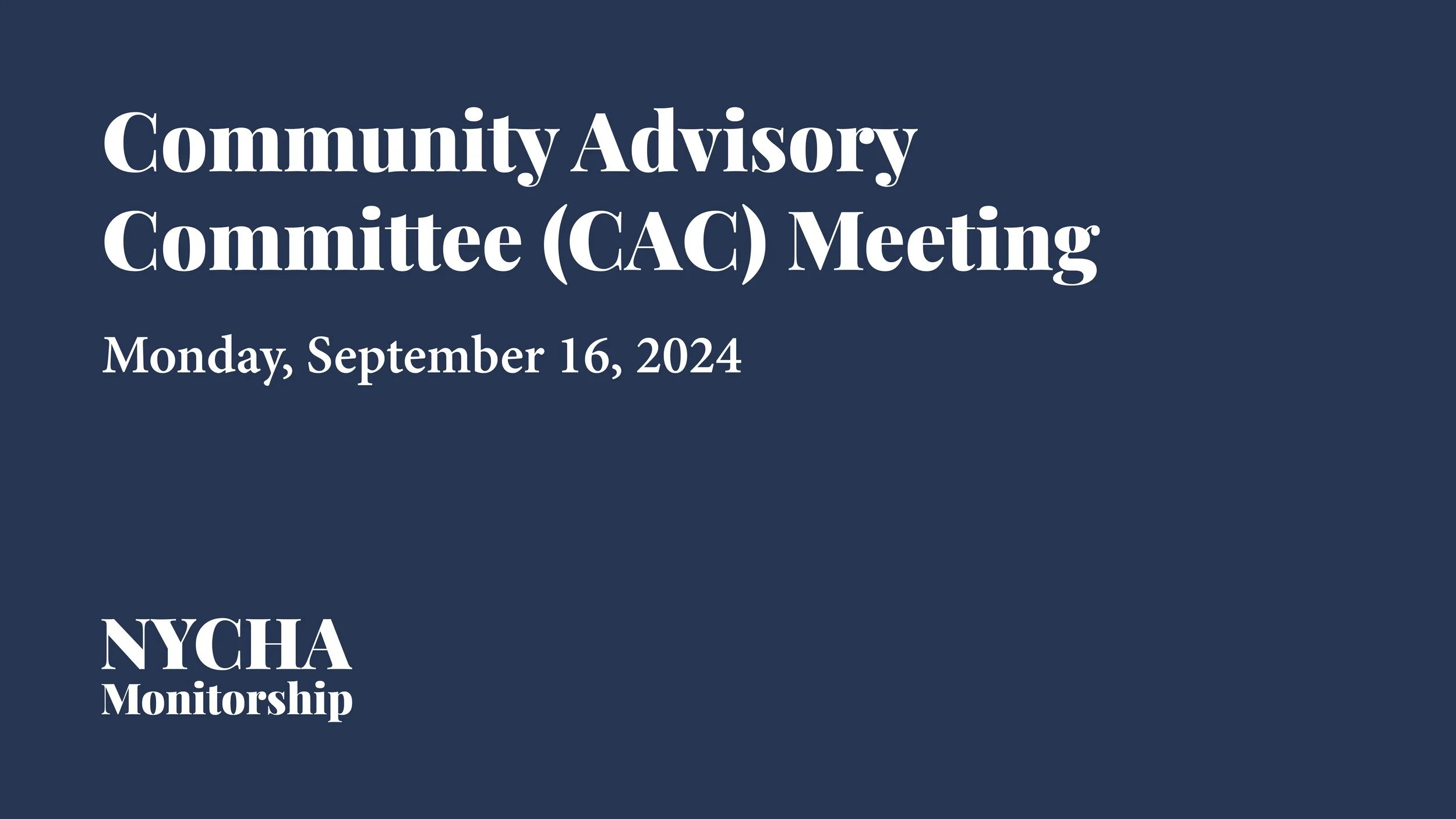 September 2024 CAC Meeting