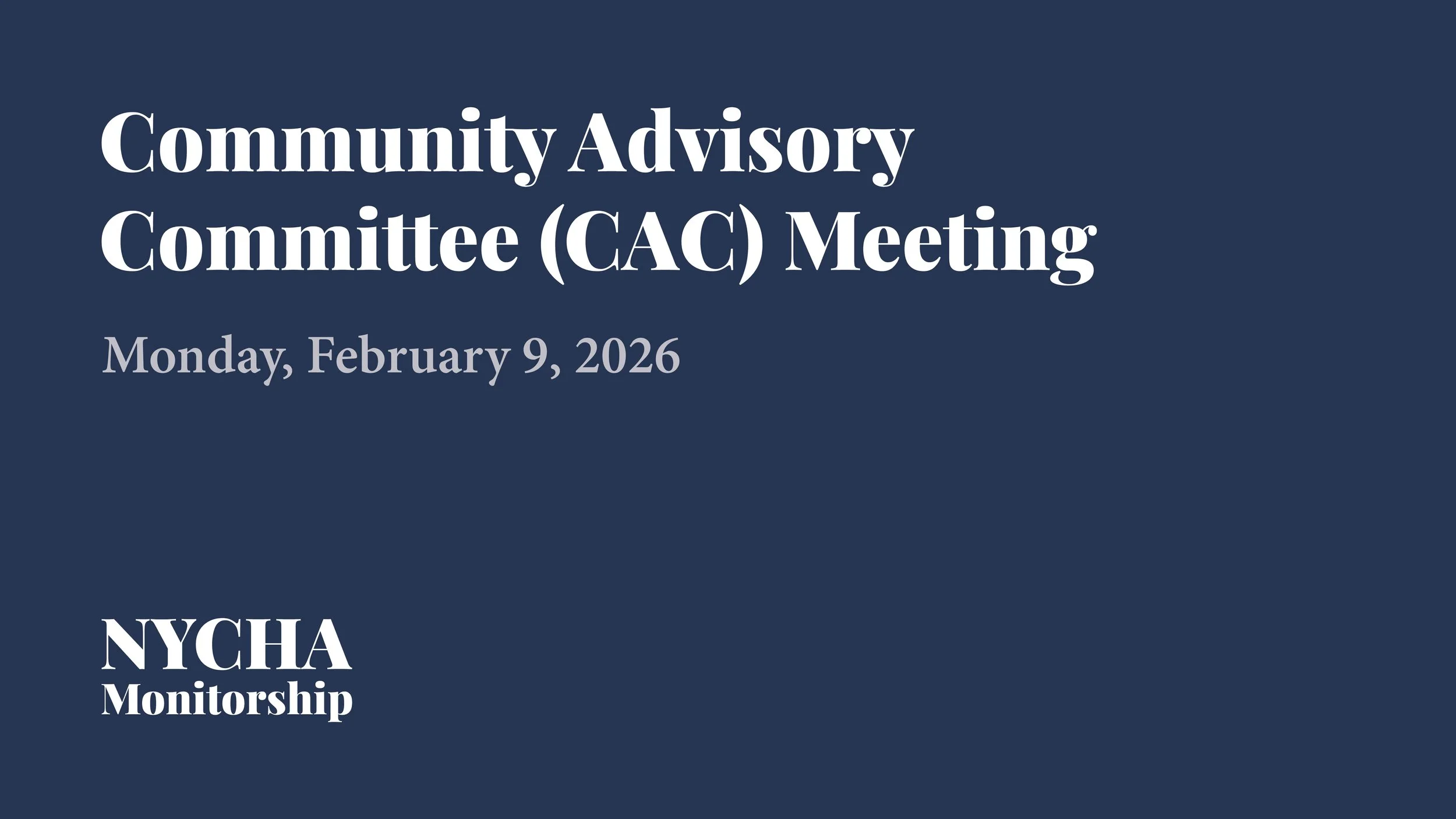 February 2026 CAC Meeting