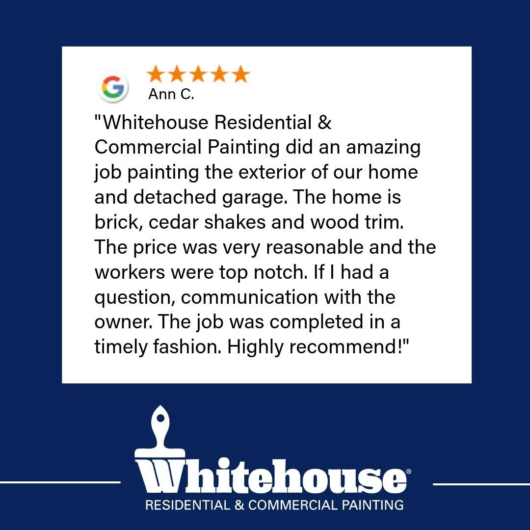 Nothing makes us smile more than hearing from a happy customer! 😊

Thank you for trusting Whitehouse Residential &amp; Commercial Painting with your home and for taking the time to share your experience.  Reviews like yours remind us why we love wha