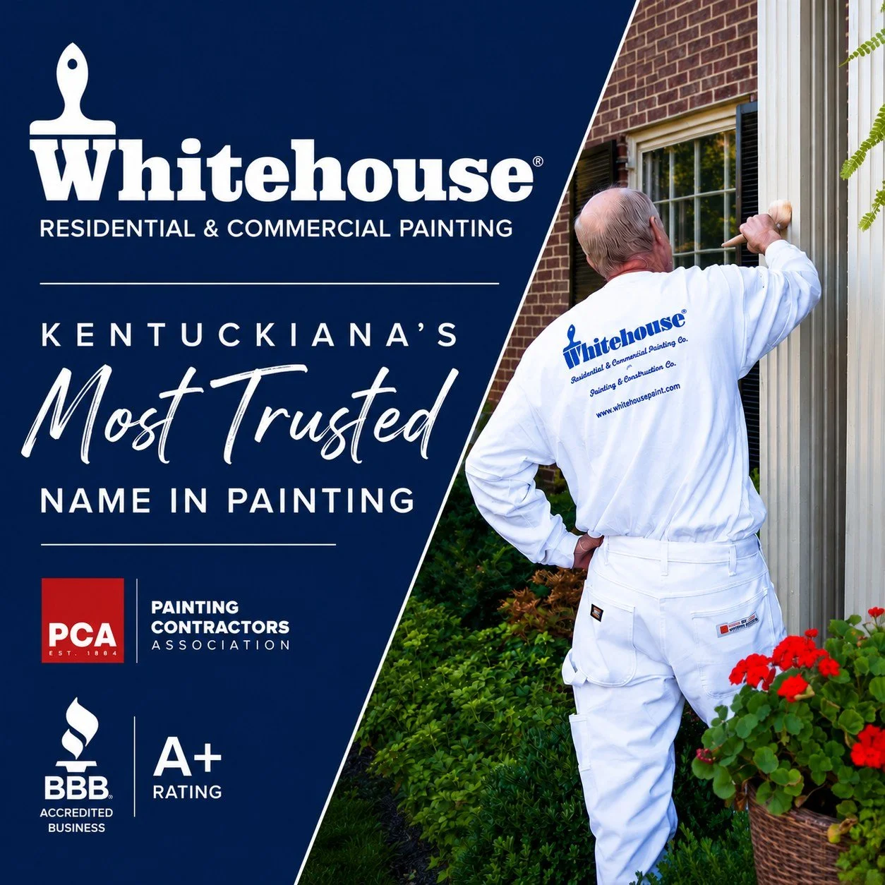 When you hire a company to work on your home or business, you deserve to know they're licensed, insured, professionally trained, and committed to doing things the right way.

That's why Whitehouse Residential &amp; Commercial Painting proudly maintai