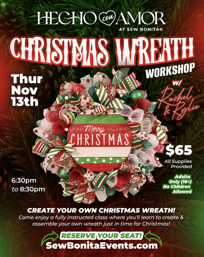 Sew Bonita Christmas Wreath Workshop
