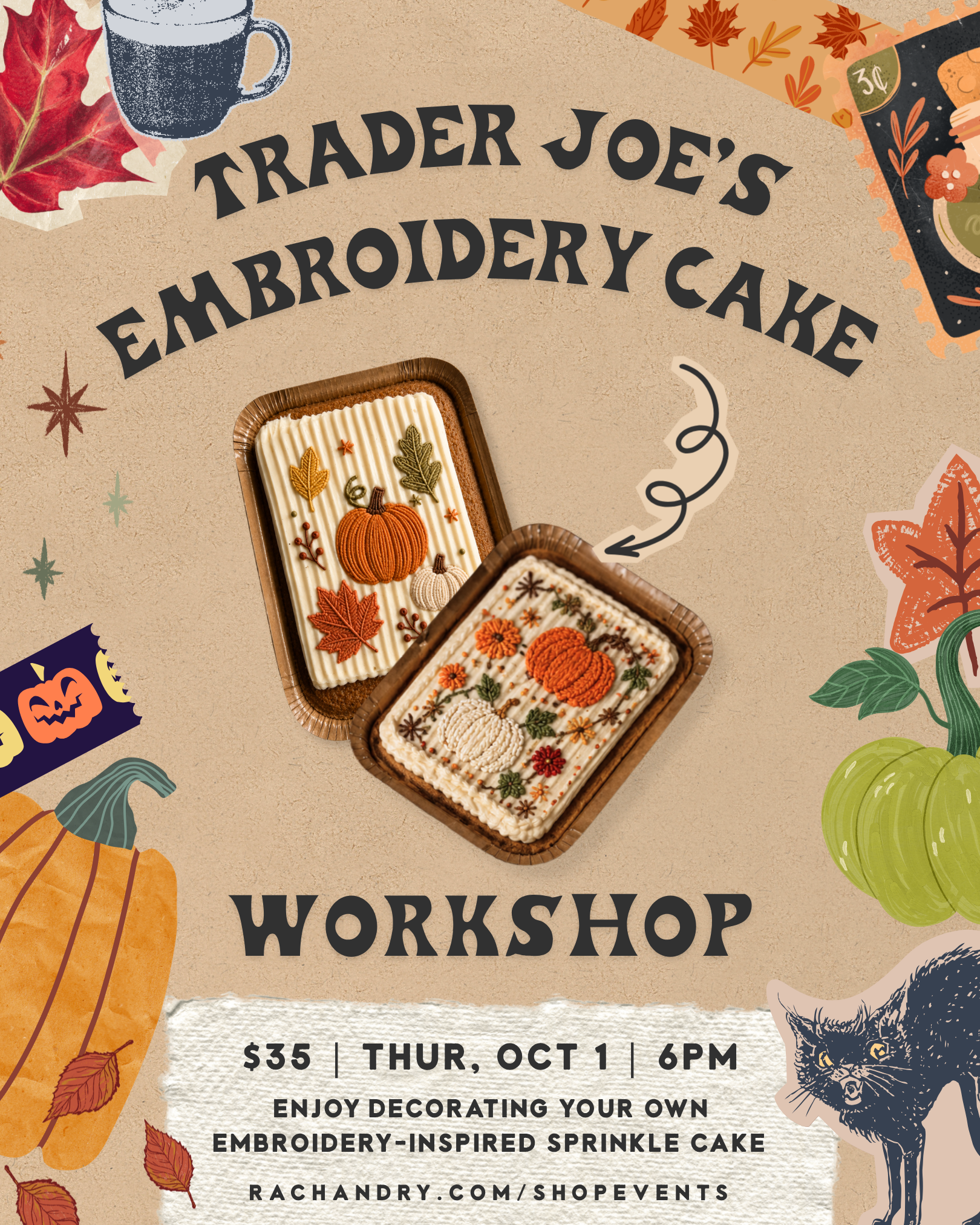 Trader Joe's Sprinkle Embroidery Cake