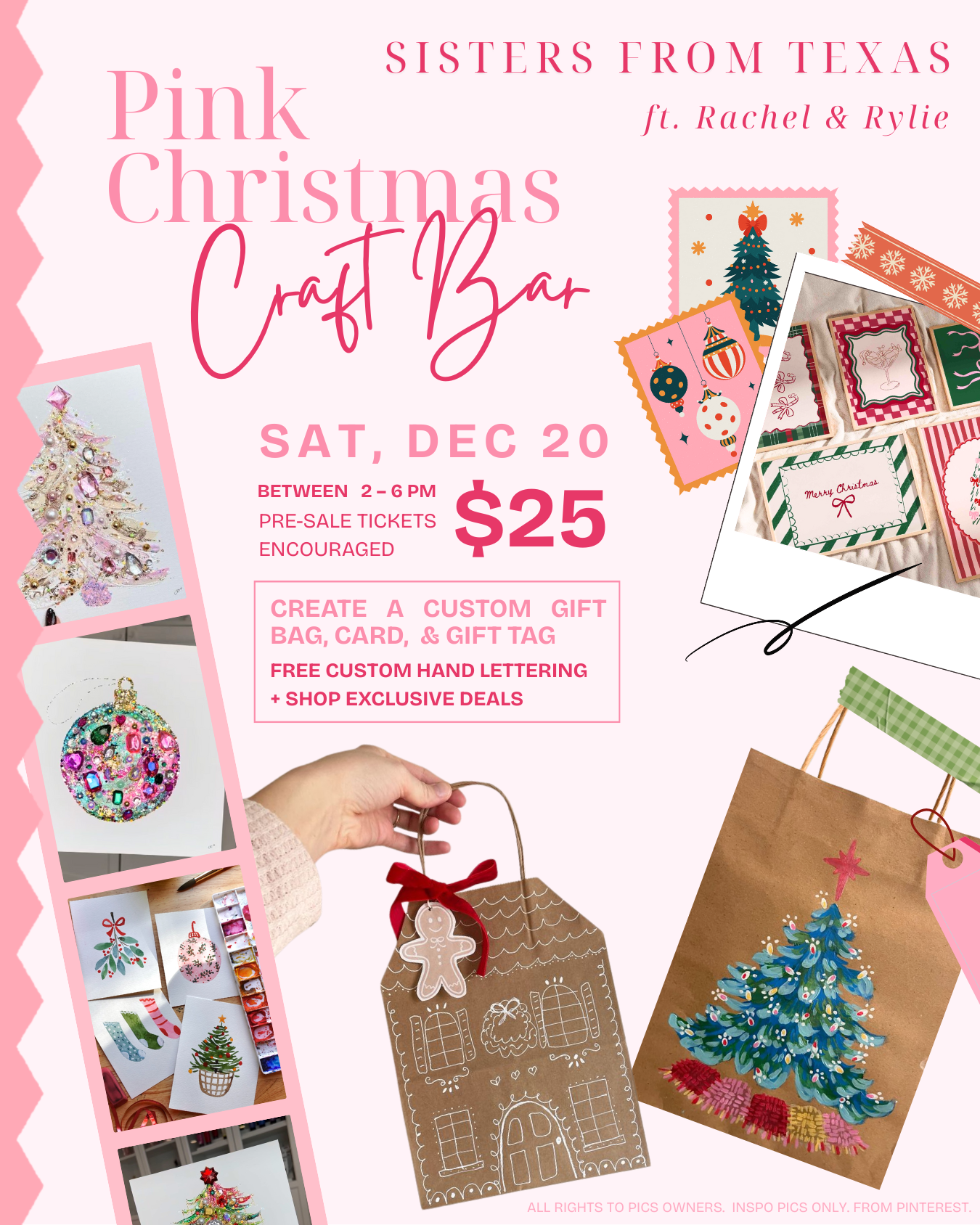 Pink Christmas Craft Bar Pop-Up | Sisters from Texas