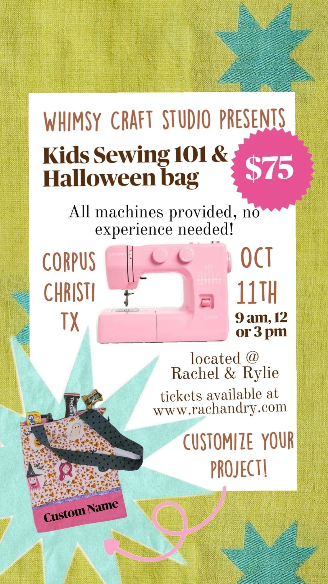 Kids Sewing 101 with Halloween Trick or Treat Bag