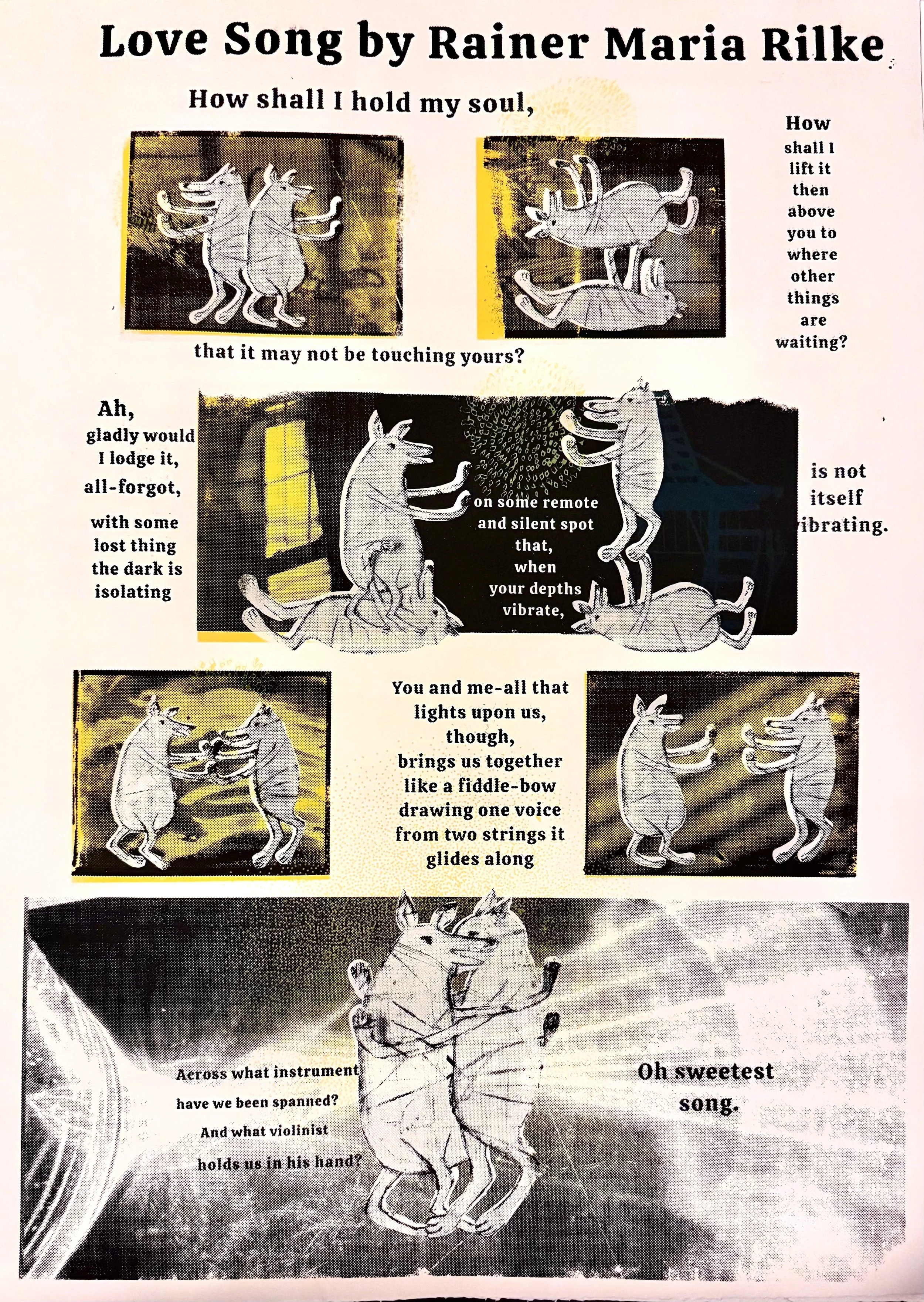 How Shall I Hold My Soul After Rilke. Silkscreen print, 22x24 inches, 2025