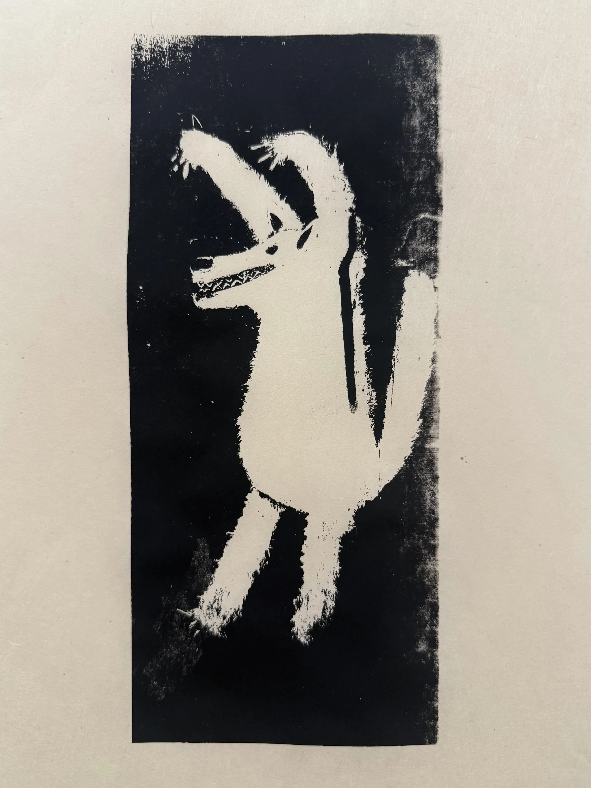 Roar. Silkscreen print, 6x9 inches, 2025