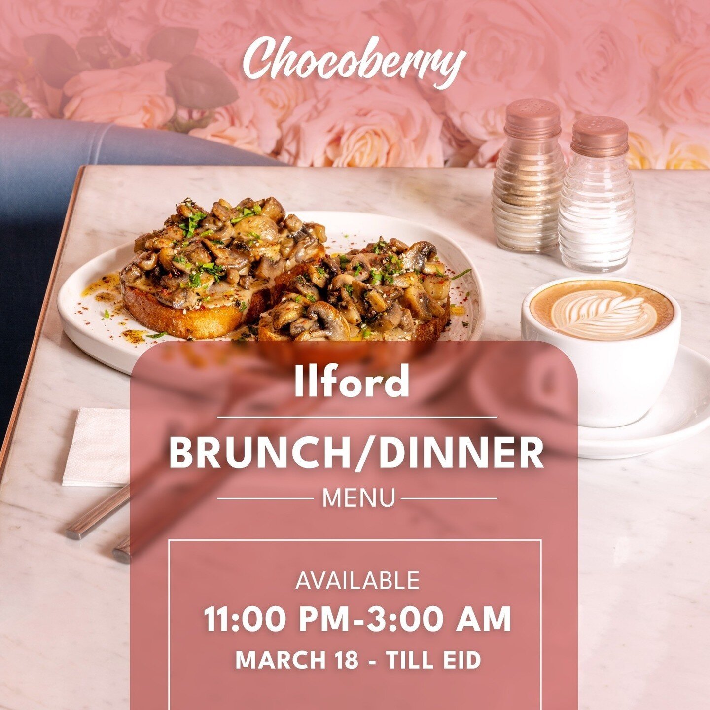 Ramadan Kareem! 🌙 From today, we're extending our hours to serve you better during this special time. Join us from 11 PM to 3 AM throughout Ramadan at Ilford Chocoberry. Wishing you peace, blessings, and good health. ⁠
⁠
Available at Ilford Chocober
