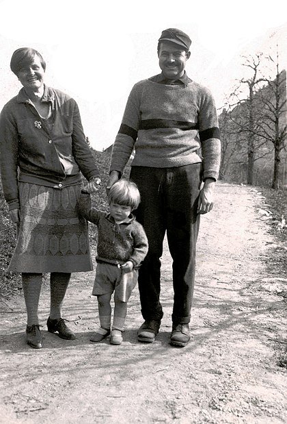 Hadley and Ernest with Bumby Schruns 1926.jpg