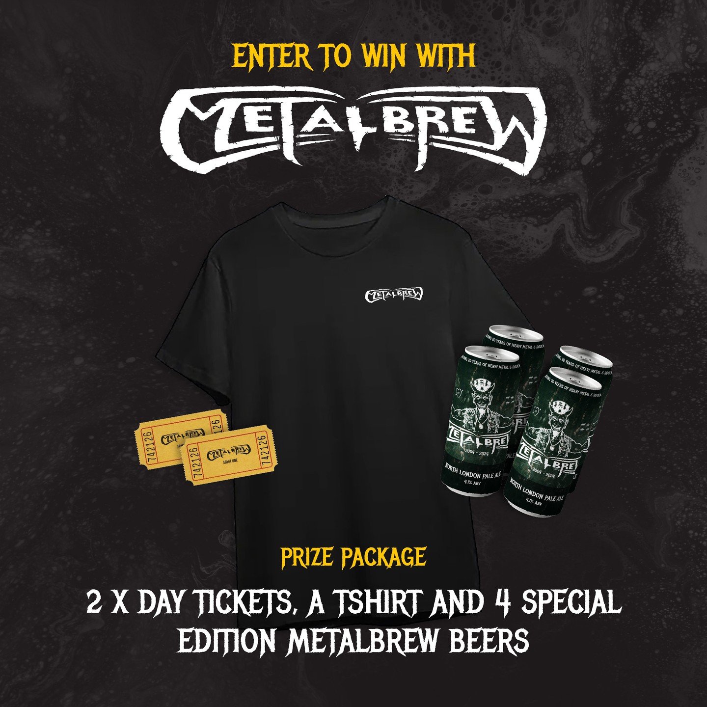 PRIZES YOU SAY? WHAT A TIME TO BE ALIVE! 🖤

We're doing one of those giveaways. You know, the one everyone hates! All you need to do is follow us and share our post to be in with a chance to win. You'll get two free tickets to Metalbrew, a T-shirt a