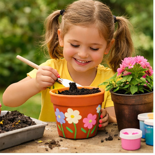 Girl painting a flower pot.png