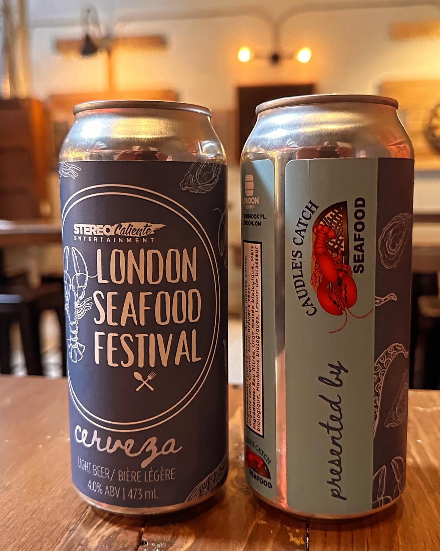 London Seafood Festival beer &ldquo;Cerveza&rdquo; is the perfect beer for a seafood pairing, Great Collab with local businesses @londonbrewingca  London Seafood Festival presented by @caudlescatch