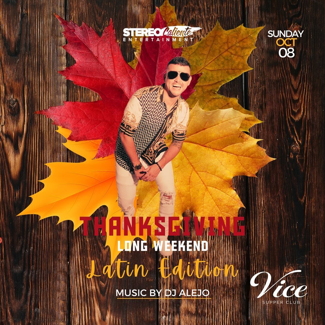 Like the old days @djalejoyyz Thanksgiving Latin Edition Sunday Longweekend October 08 @vicesupperclub