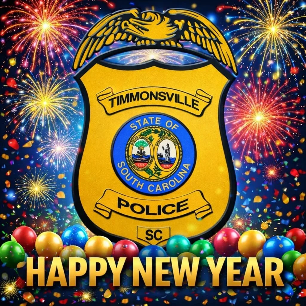 Happy New Year!! 
As we ring in the New Year, the Timmonsville Police Department would like to thank our citizens for your continued support and trust. 

We are grateful to serve such a caring community and look forward to the year ahead. 

Wishing e