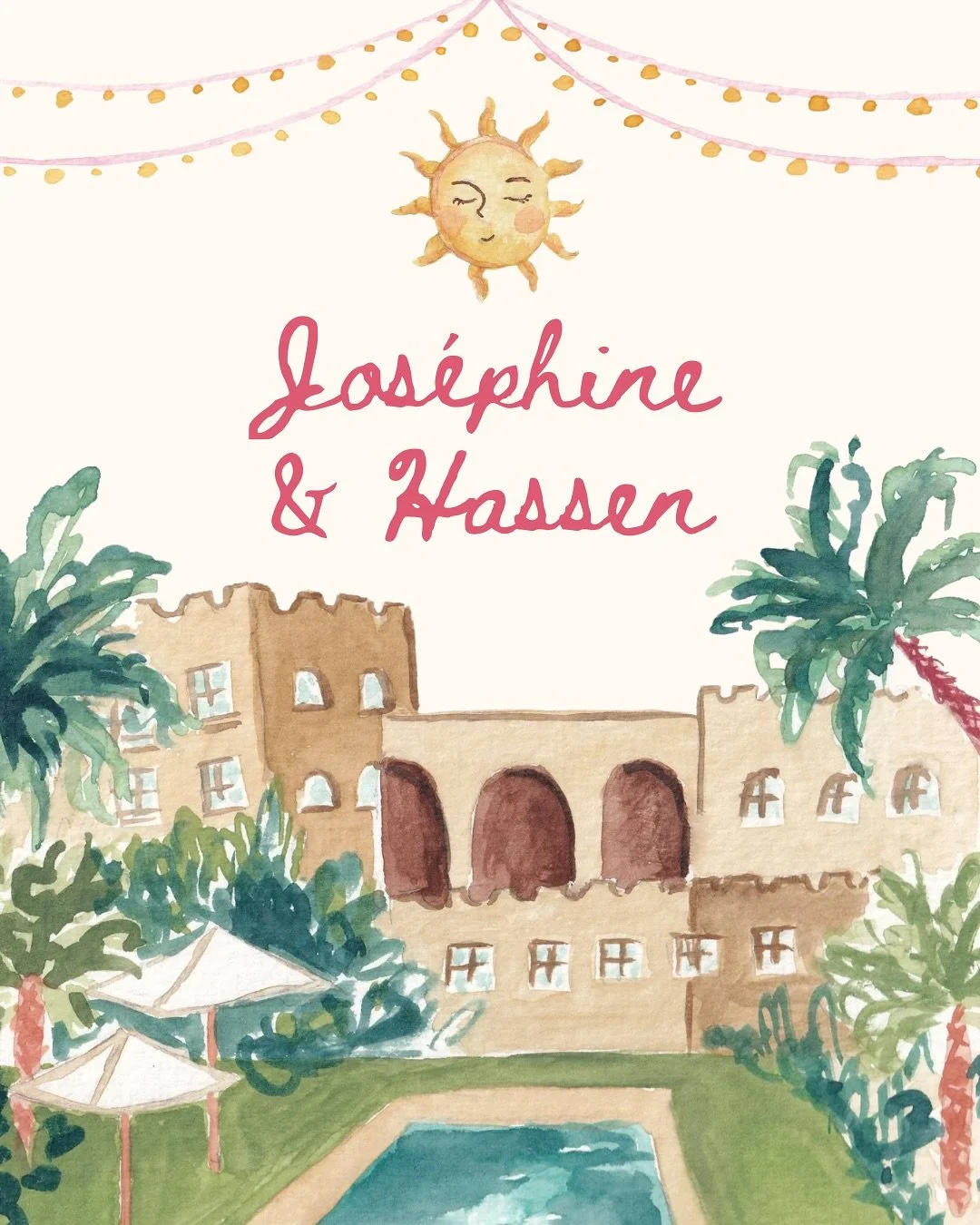 I had the most fun creating Jos&eacute;phine and Hassen&rsquo;s sun soaked suite 🌞🎨💌🌶️✨

They wanted their day to feel joyful, colourful and totally THEM. A Parisian bride and Tunisian groom getting married in Tunisia, surrounded by sunshine, pal