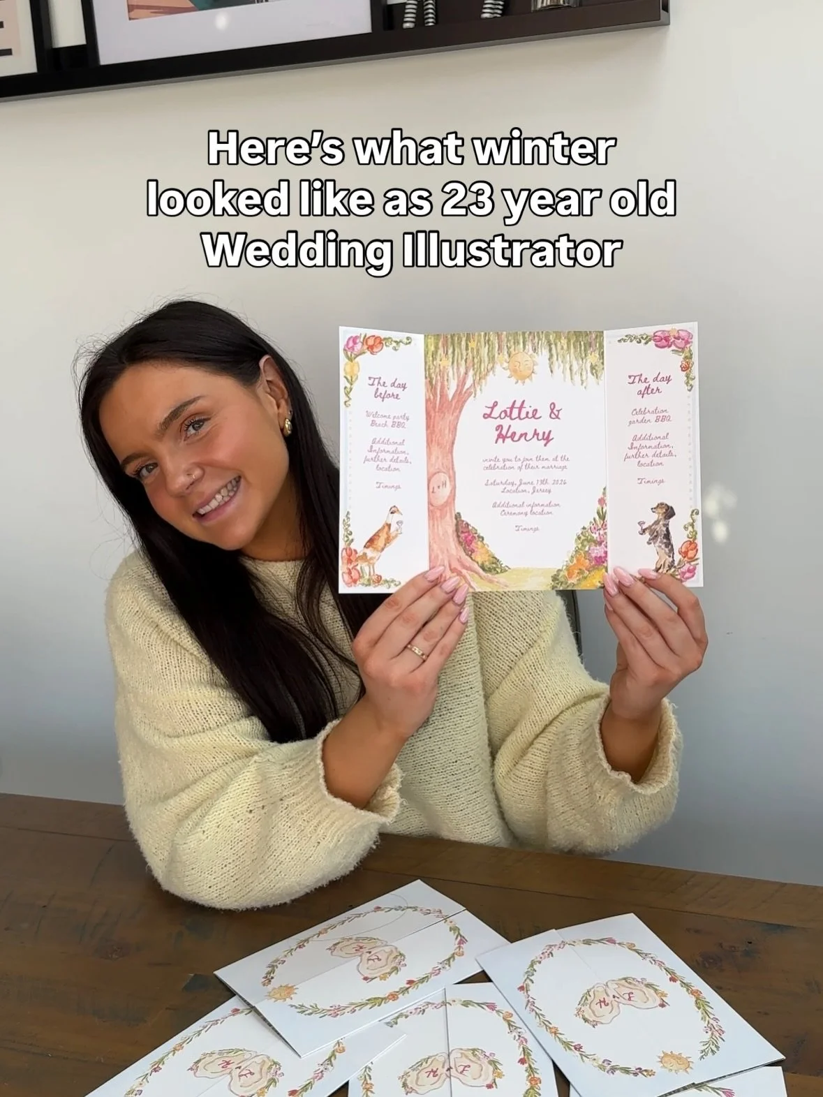 A little peak behind the scenes of a Wedding Illustrator in off-season 💒💌🐶🎨✨

Bring on all of the amazing summer weddings and stationery projects to come in 2026!! 

#liveweddingillustrator #weddingstationerydesigner #fulltimeartist