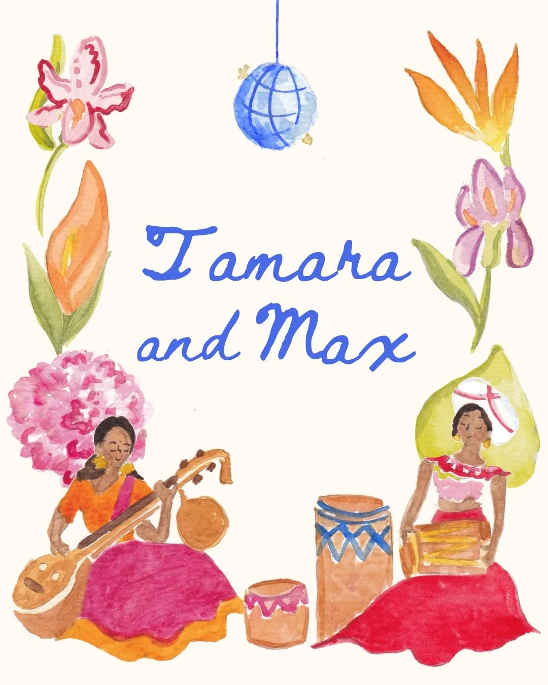 Tamara and Max said we want stationery but make it PERSONAL (music to my ears btw)

For T&amp;M that meant weaving together:
✈️ their love of travel
🏎️ Formula 1
🐒 their favourite adventures
🏞️ the mountains they&rsquo;d climbed
🌺 tropical flower