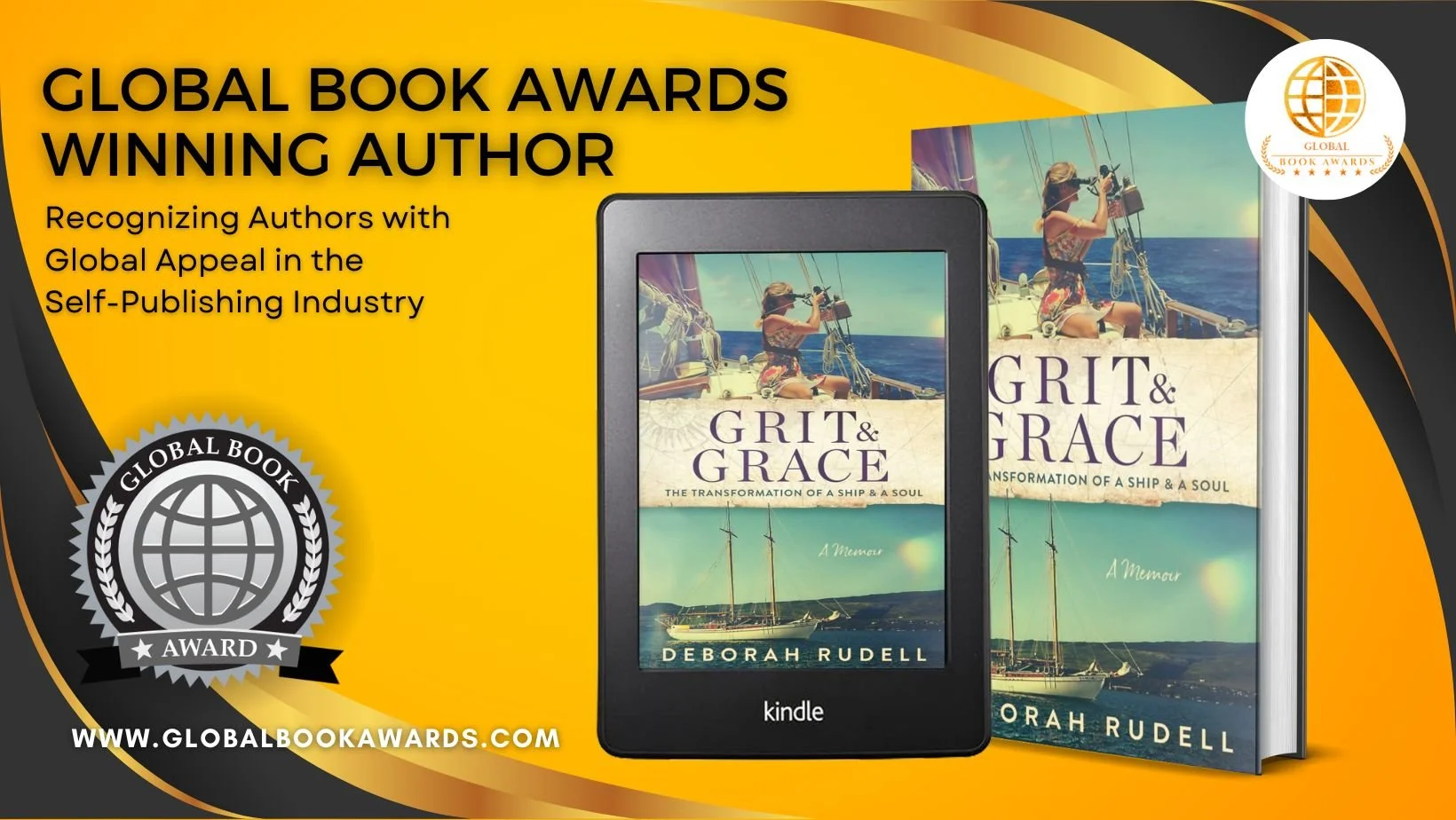 2025 Global Book Awards
Grit & Grace: The Transformation of a Ship & a Soul won a bronze medal in Biographies & Memoirs - Women
