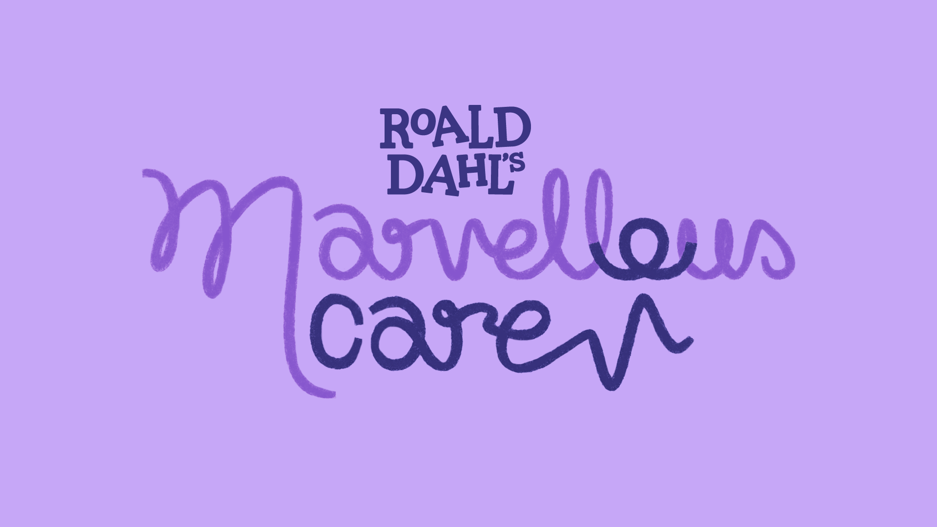 "Roald Dahl's Marvellous Care" text on a purple background.