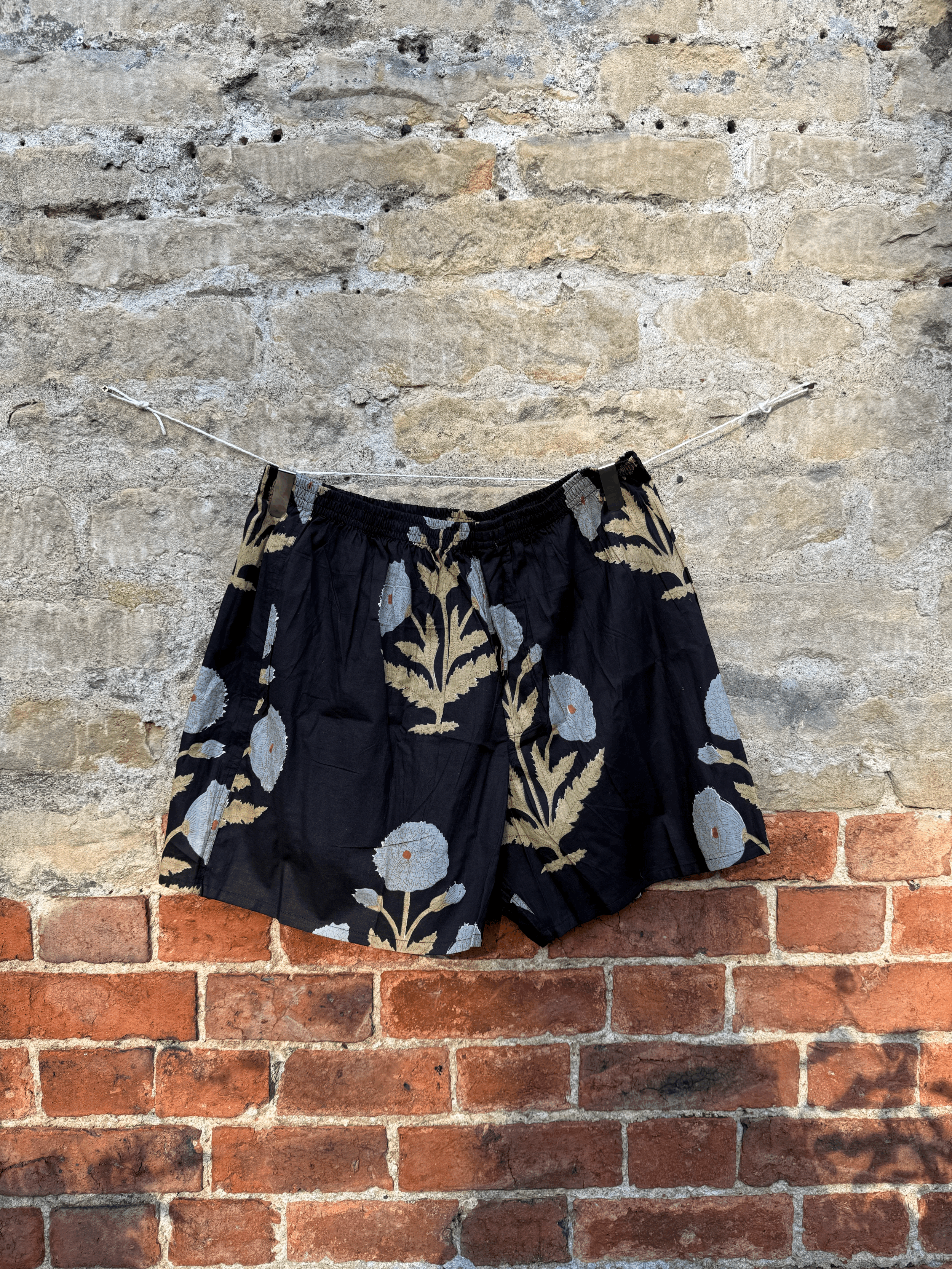 Black Floral Mens Boxers