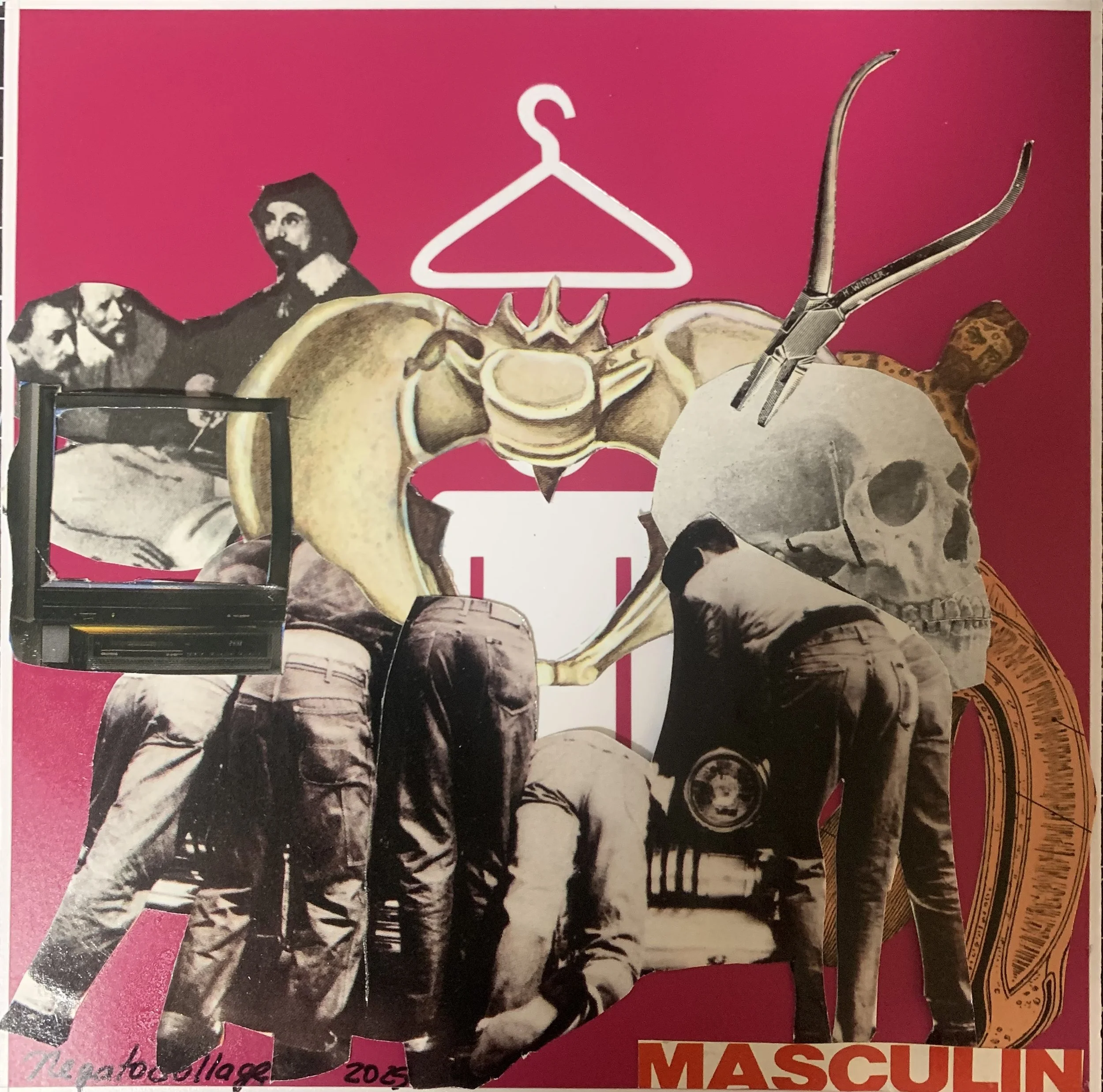 Intervención en los letreros de vestuarios de Fundación hospitalarias, Barcelona. Hombres, 2025