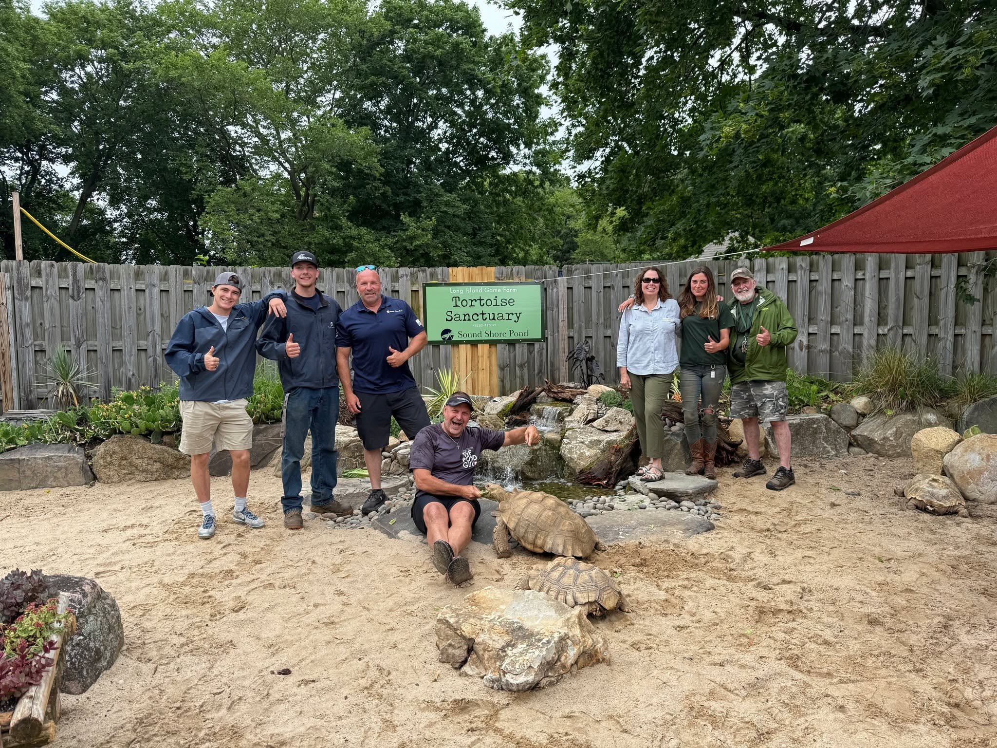 The Long Island Game Farm would like to express a heartfelt thanks and appreciation to @gregwittstockthepondguy &amp; Alan Schule of Sound Shore Pond for the outstanding work on our Tortoise Sanctuary and New Capybara Pool. 💦Our capys and tortoises 