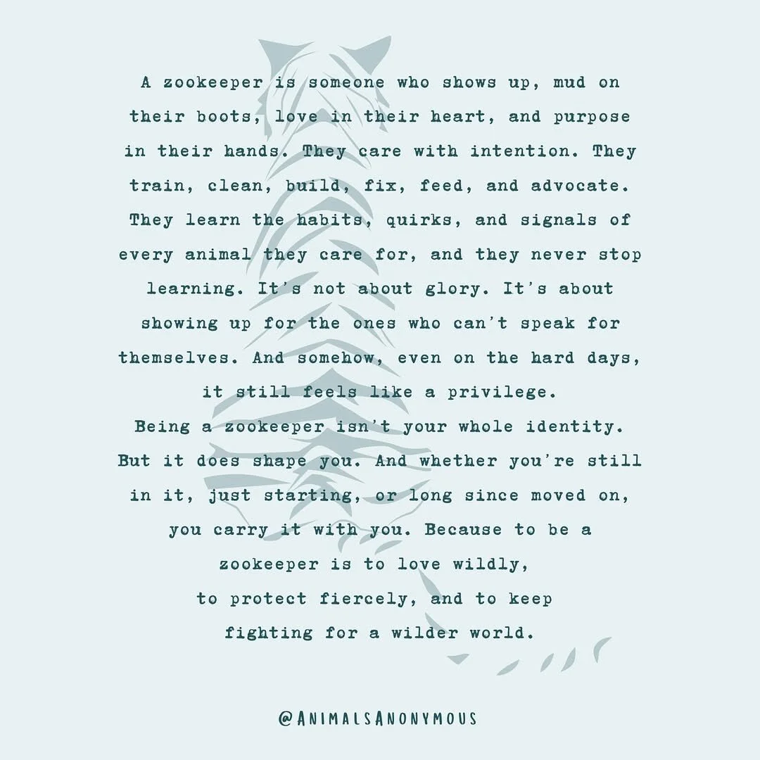 Thanking all our LIGF team for their love and respect for animals. ππ§‘ Our Keepers are the bridge between animals and the public, fostering empathy, answering questions, and inspiring conservation action! Showing up in every season to care for our a