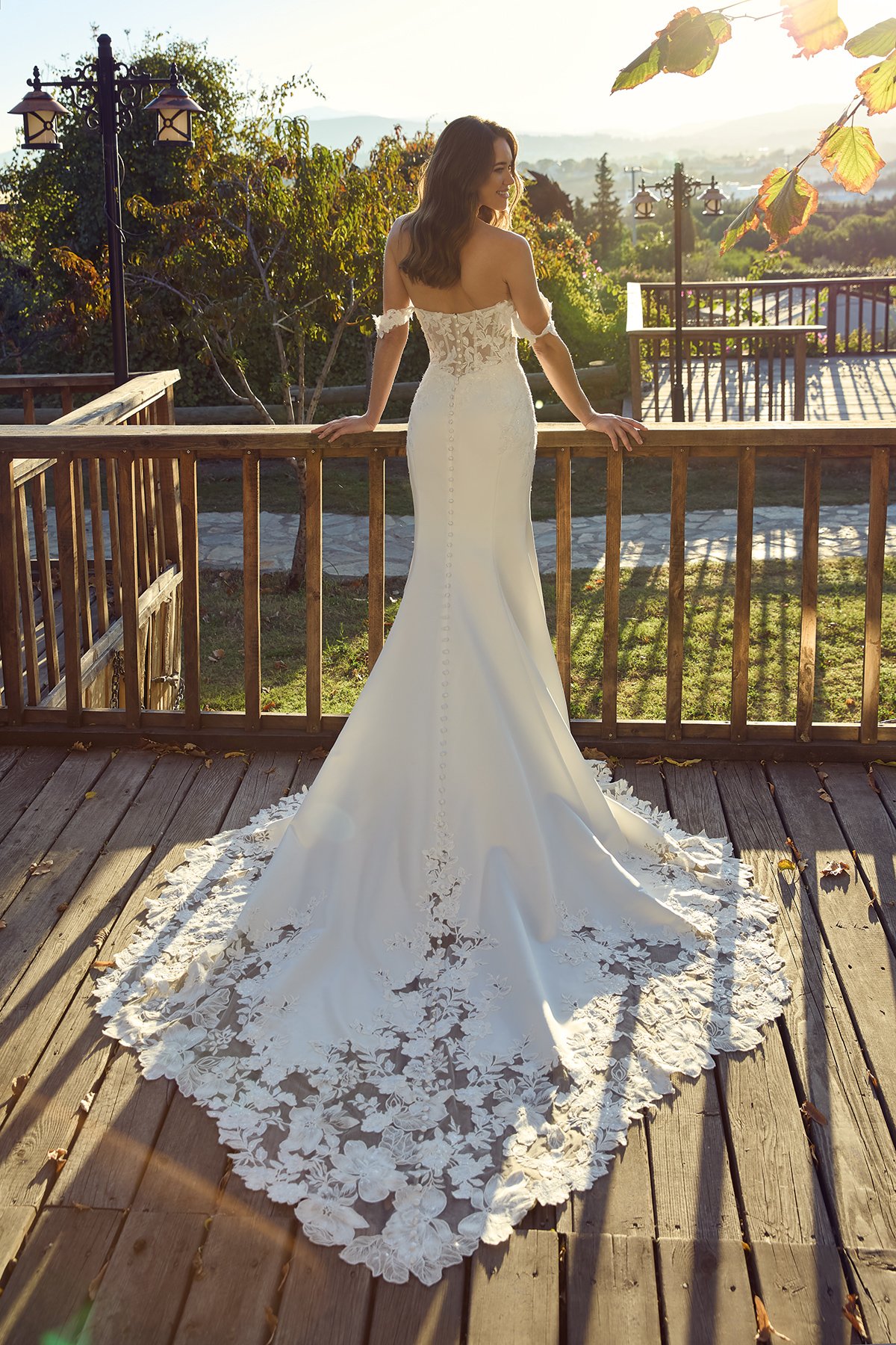 lace train wedding dress from Eddy K