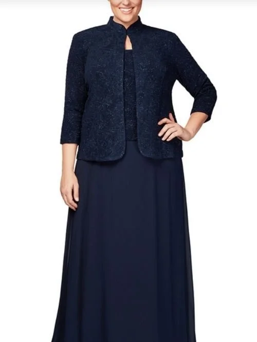 plus size mother's dress and jacket