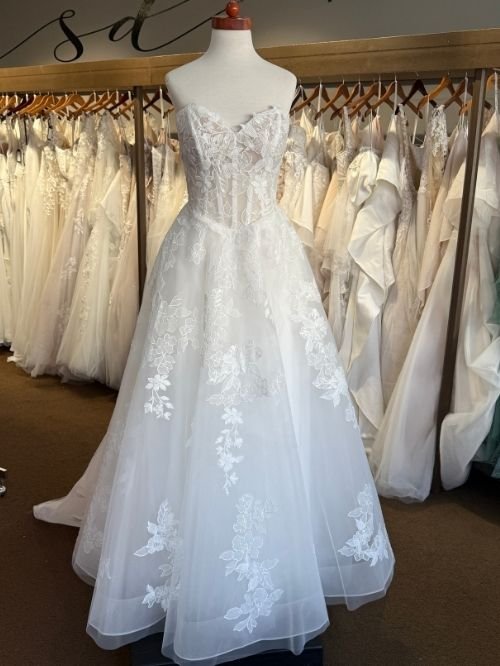 Lace strapless aline wedding dress