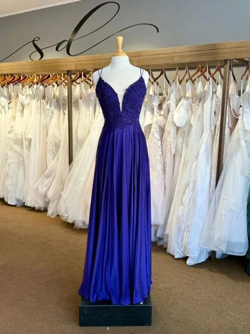 Dark purple aline prom dress