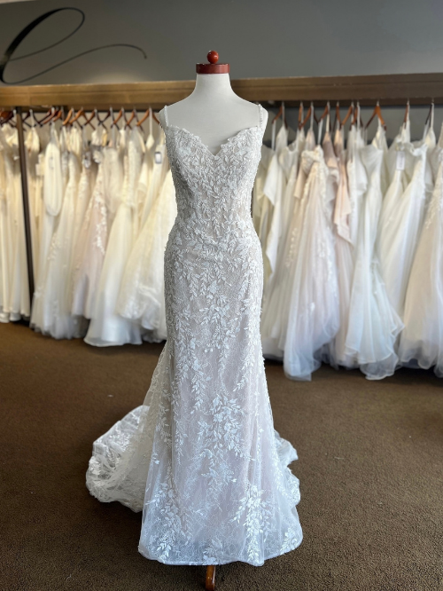 Lace Fitted Wedding Dress on a Mannequin