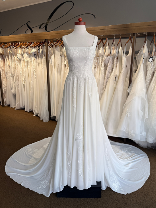 Square Neckline Simple Aline Wedding Dress