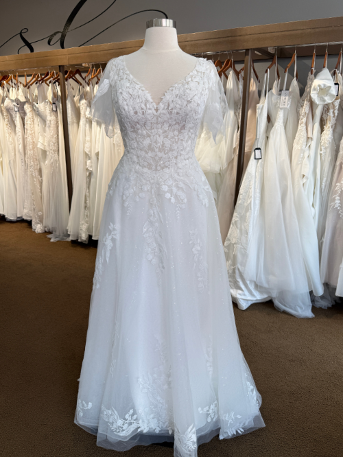 Curvy Lace Wedding Dress with Sleeves