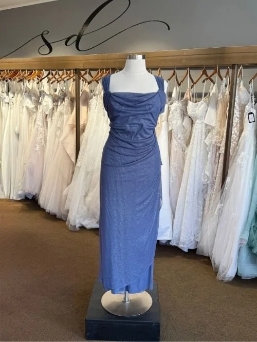 dusty blue plus size mom's dress
