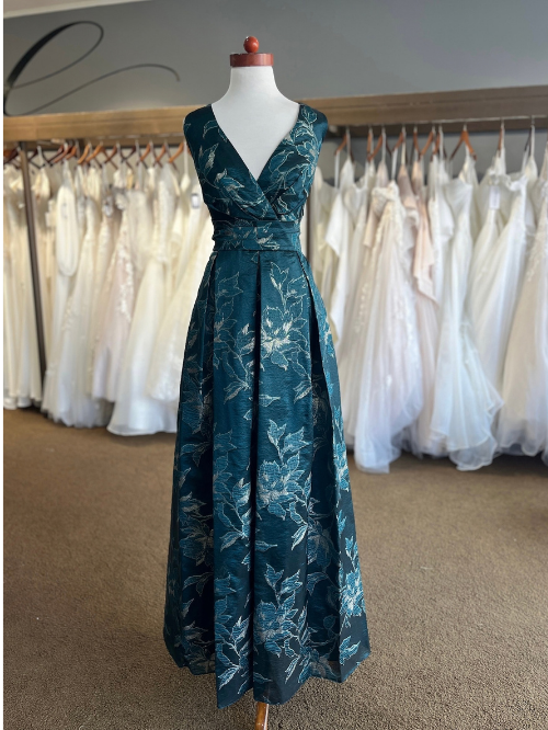 Dark green printed mother's dress