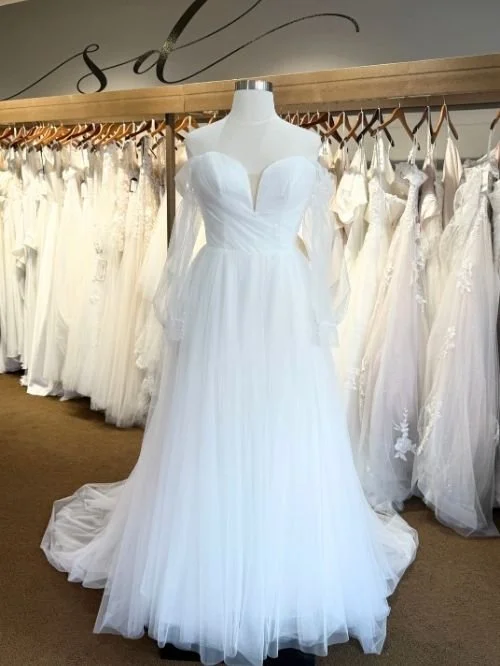 aline off the shoulder wedding dress