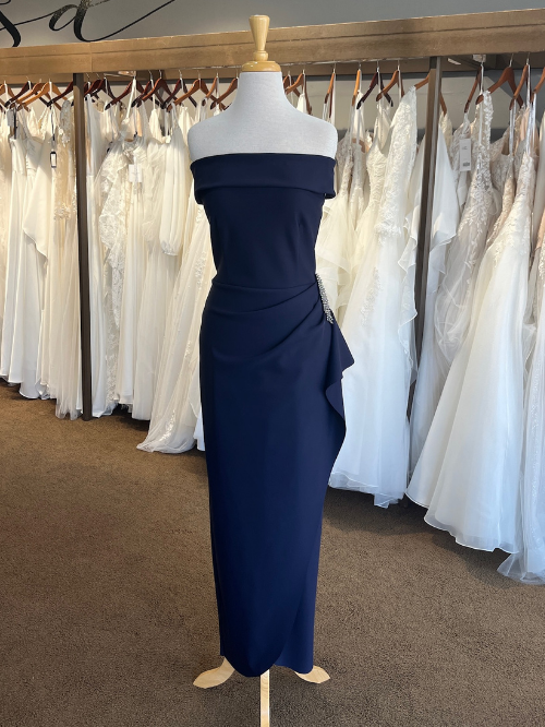 Navy off the shoulder mom's dress